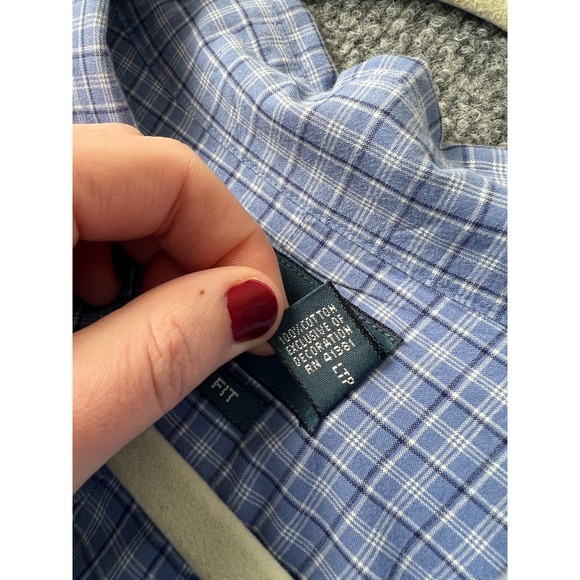 Ralph Lauren Shirt Mens 3XB Blue Big Classic Fit Plaid Button Down Cotton Preppy - Picture 4 of 8
